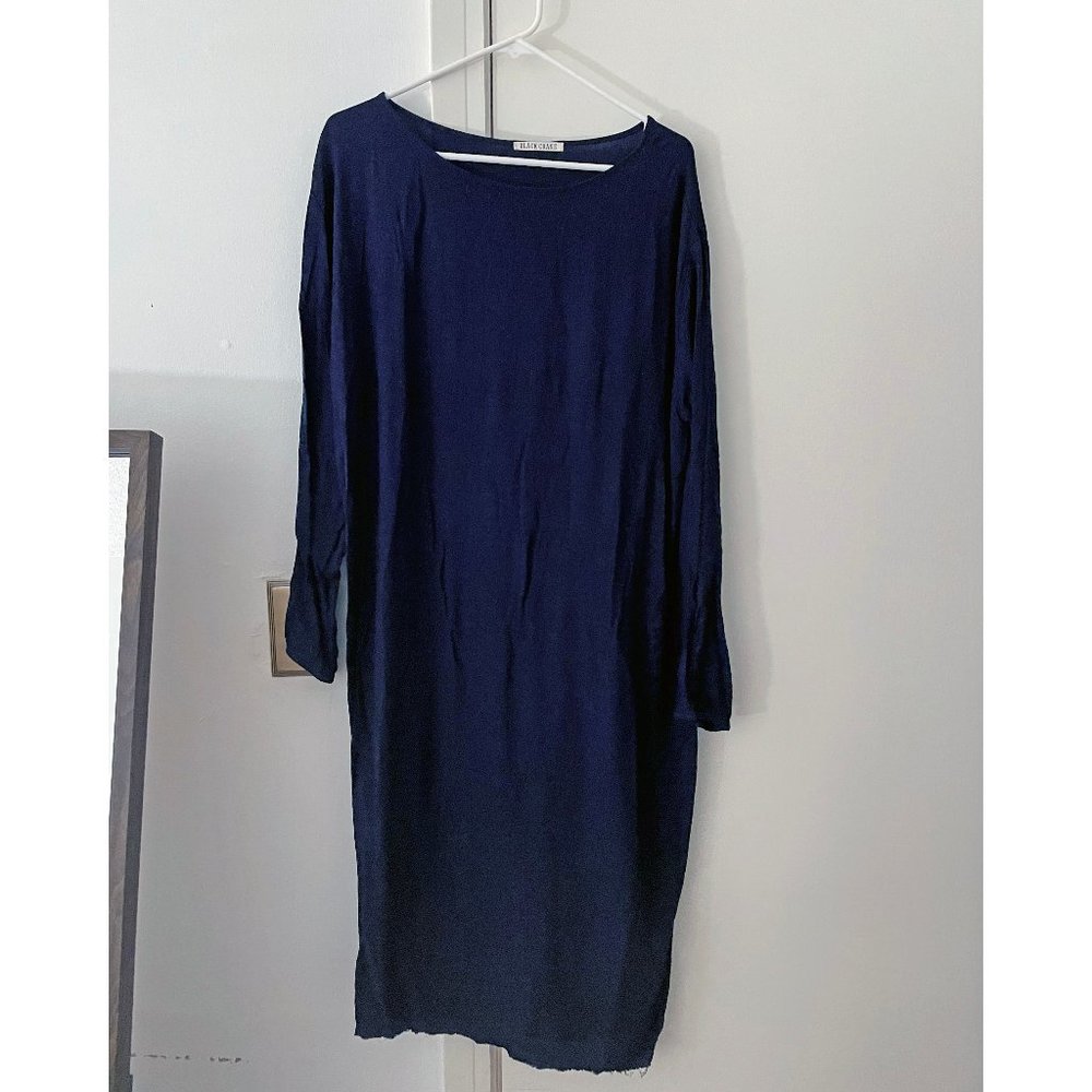 Black Crane midi long sleeve dress- size M
